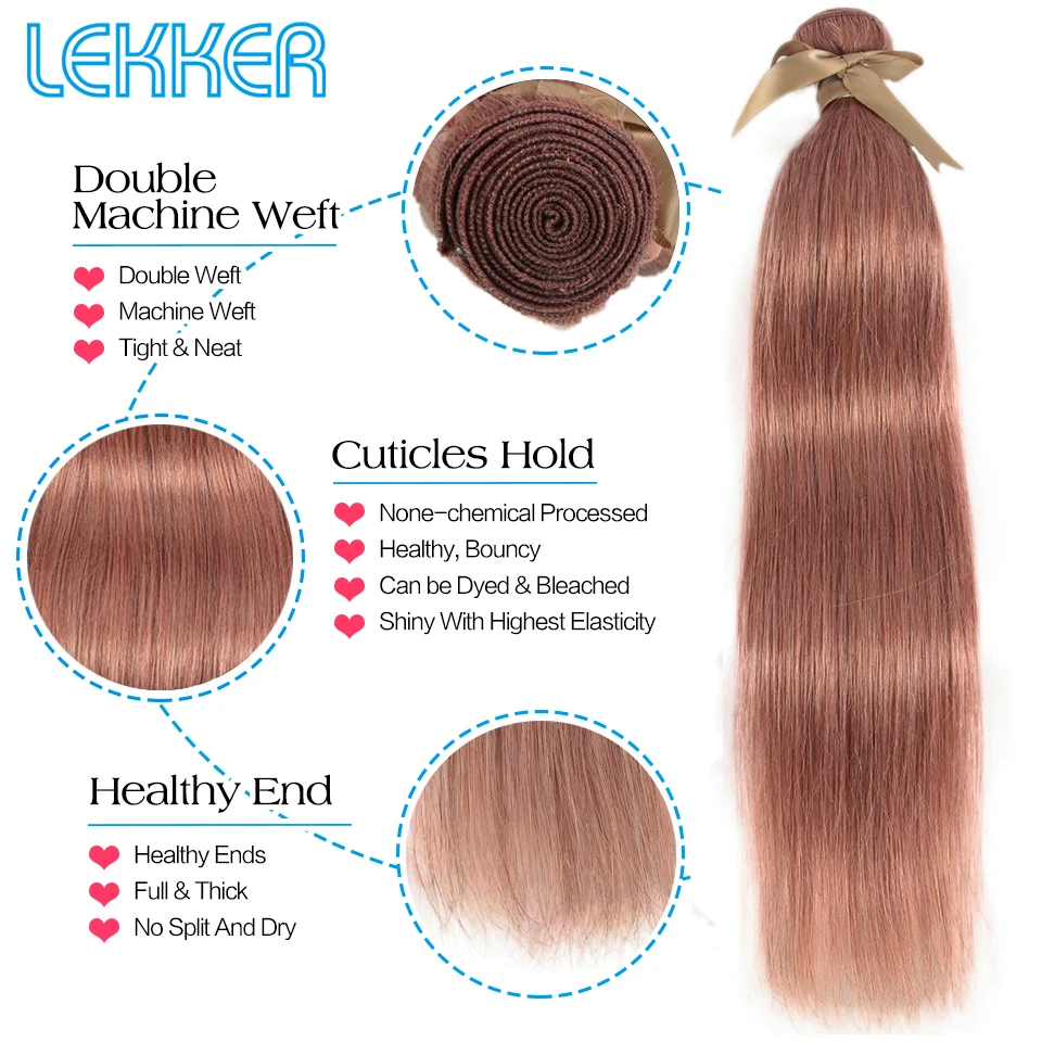 Lekker бразильские прямые волосы розовый цвет Remy человеческие пряди двойные 100% |