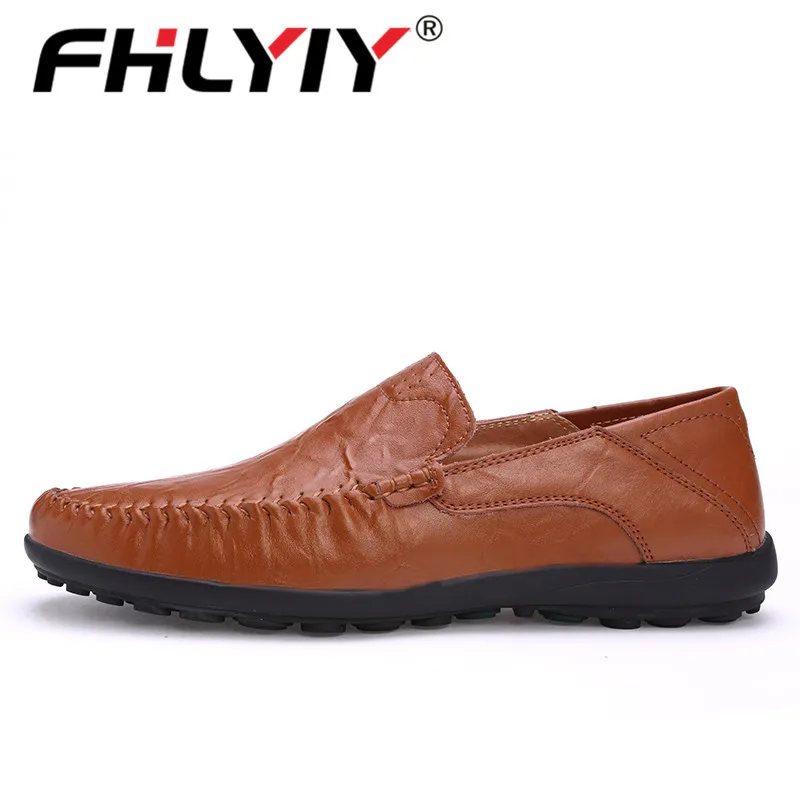 Туфли мужские из мягкой кожи роскошные Брендовые повседневные лоферы дышащая