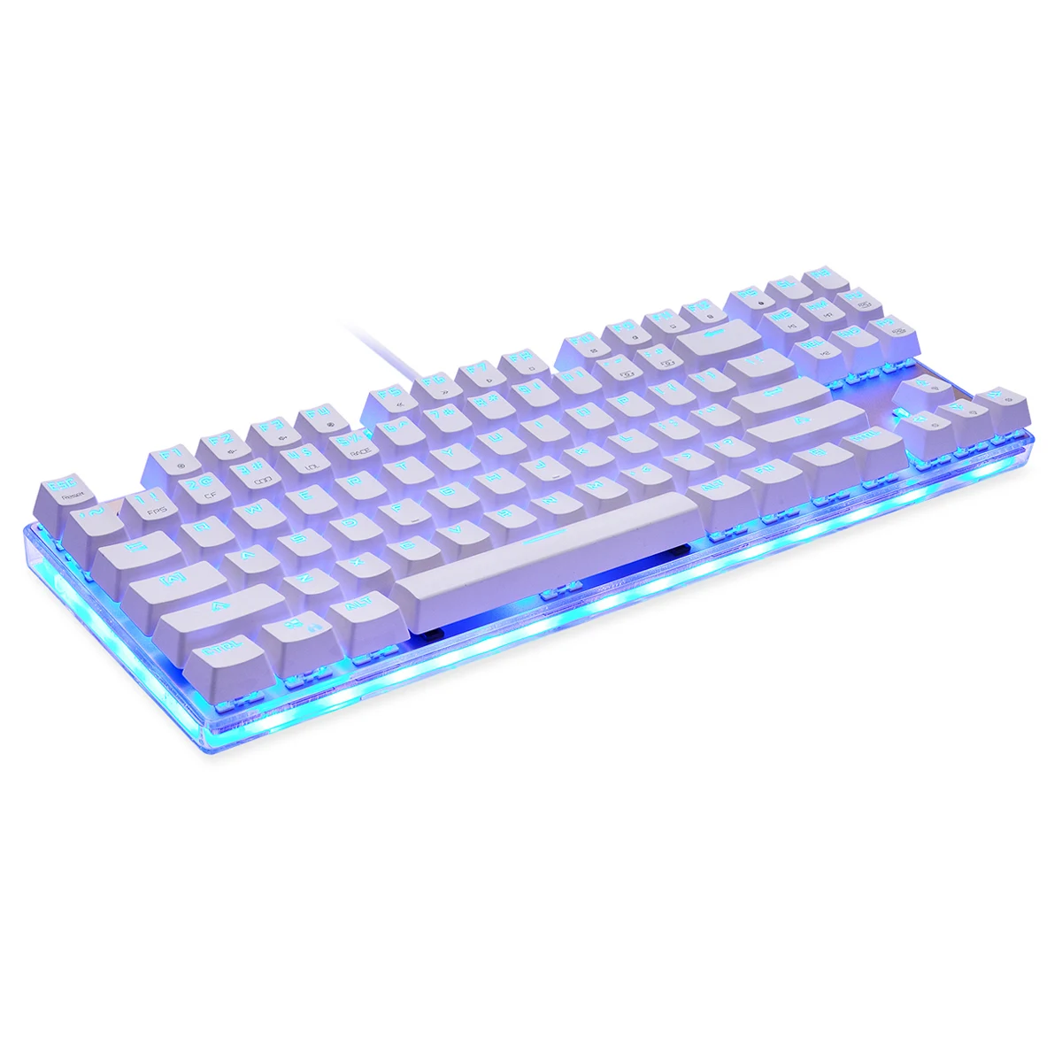 K87S Высококачественная Белая Механическая игровая клавиатура Проводная 87 клавиш RGB подсветка американская клавиатура