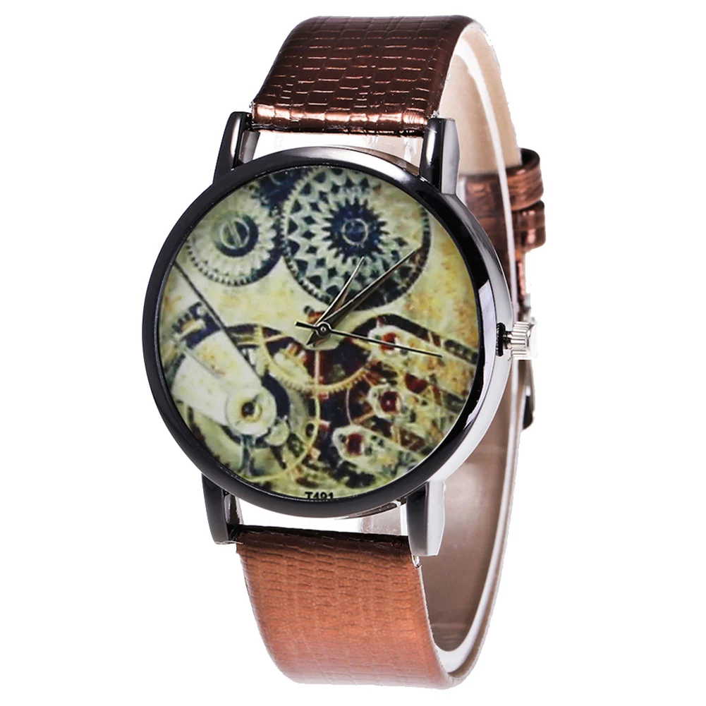 

Men Retro Round Dial Leather Strap Quartz Watch Casual Watches Fashion Accessories Montre