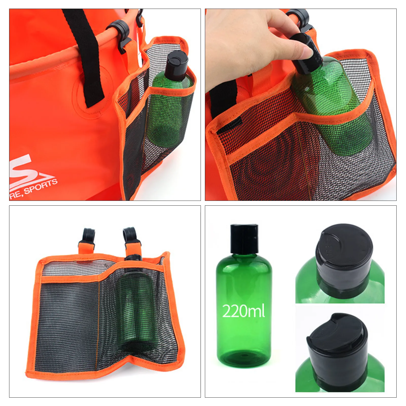 

4pcs/set Waterproof Water Bags Fishing Folding Bucket Portable Bucket Water Container Storage Carrier Bag
