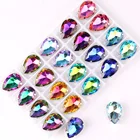 Стеклянный кристалл в форме капли, радуга и желе, 7 х10, 10 х14, 13 х18 мм, стразы для пришивания одежды