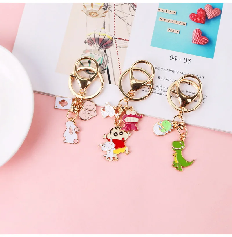 Милый брелок для ключей с динозавром Кроликом животным из мультфильма подвеской