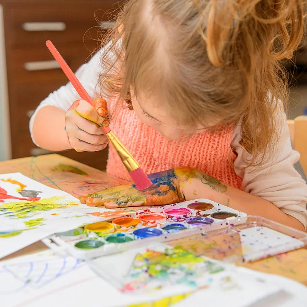 

1 Set of Pigment Tray Paint Brushes Cups DIY Art Color Palettes (Random Color)