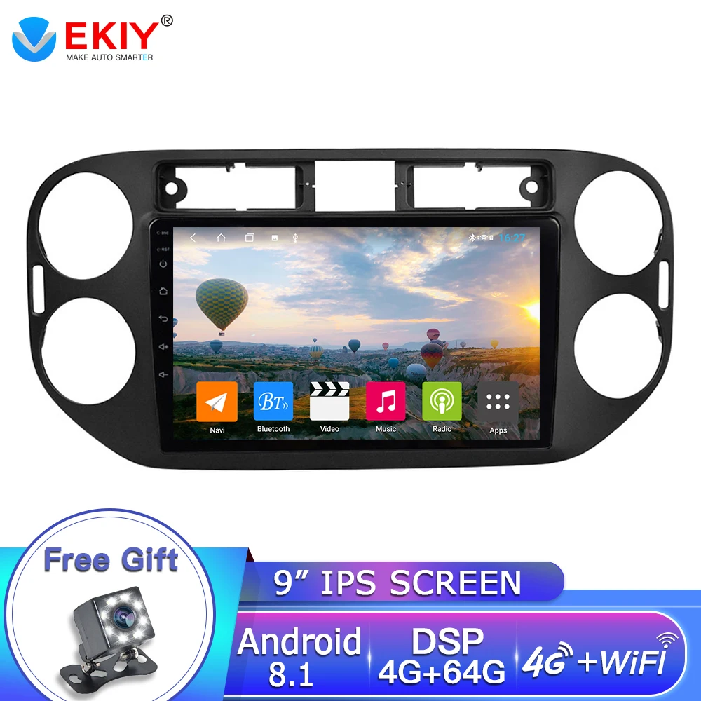 EKIY 9 ''IPS Android 8 1 автомобильное радио Авто Мультимедиа Стерео для Volkswagen VW Tiguan 2010