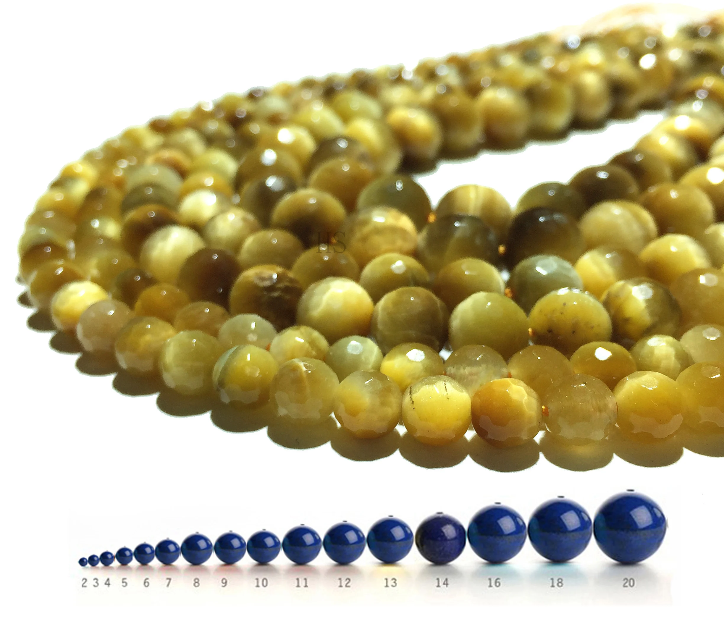 Натуральные камни Медный Тигровый глаз фасетированные круглые рассыпные бусины Жемчужная энергетика Ювелирное изготовление Браслет Дизайн ожерелья 4 6 8 10 12 мм.