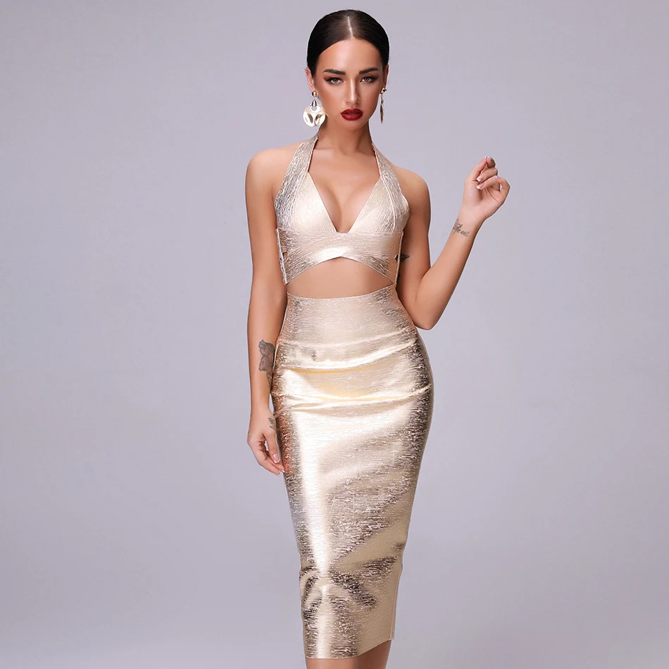 Высокое качество летнее платье из 2 предметов Бандажное новинка 2021 сексуальный