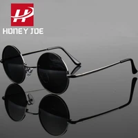 retro vintage polarized round sunglasses men brand designer sun glasses women metal frame black mirror eyewear driving uv400