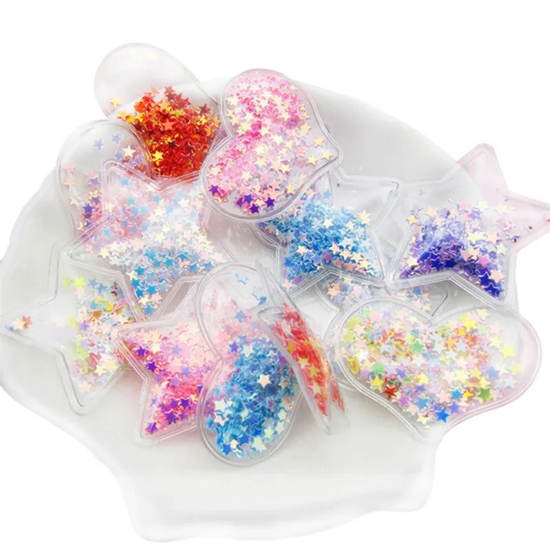 5-50 шт. прозрачные струящиеся зыбучие пески звезды с блестками/аппликациями в
