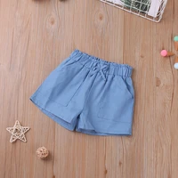 2022 children clothes summer shorts elastic waist solid color baby girl clothes kid clothes for 2 6 years