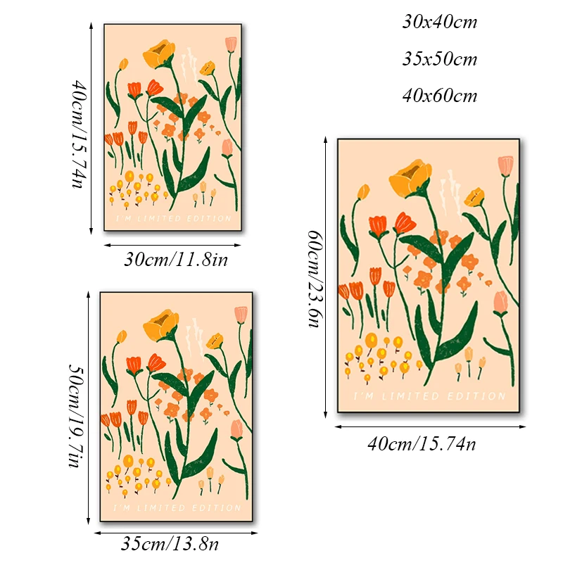 

Fashion Creative Canvas Painting Nordic Poster European Decorative Pictures Simple Plants Flower Landscape Wall Art Decoration