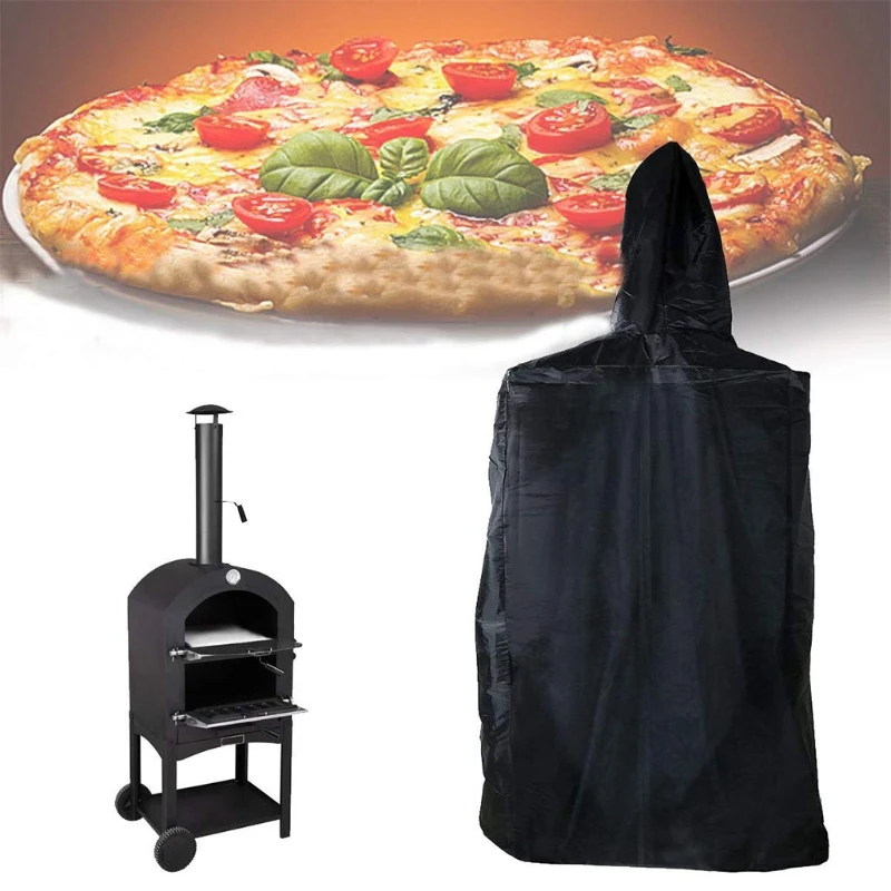 

1Pc Patio Outdoor Pizza Oven Cover Oxford Cloth Wood-Fired Charcoal Fired Bread Oven Smoker BBQ Rain Cover UV Protector