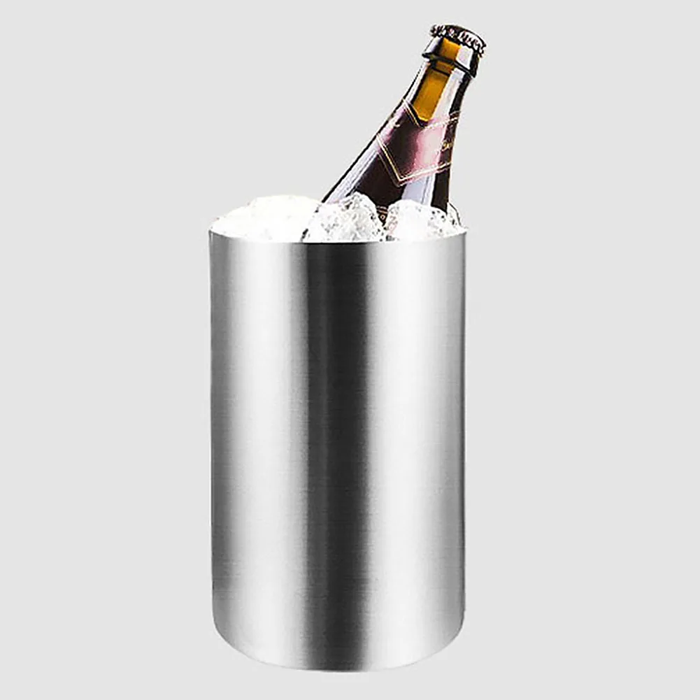 Нержавеющая сталь с двойной стенкой тепла Изолированная ведро для кубиков льда