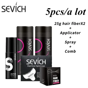Набор продуктов для наращивания волос Sevich 5 шт.лот 25 г Кератиновое волокно для волос * 2 + спрей для удержания волос + аппликатор + расческа