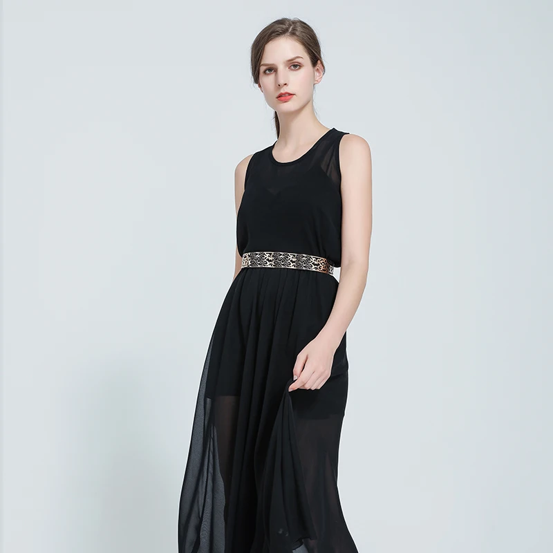 Женский ремень с металлическим ремешком золотистый декоративный регулируемой