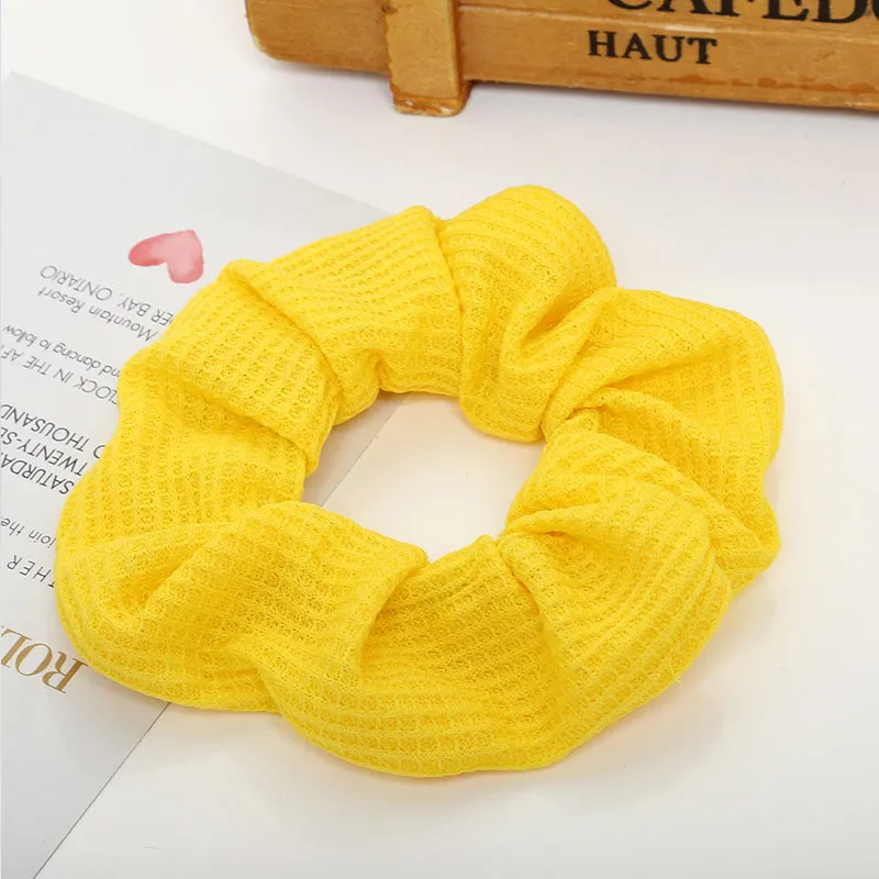 Yellow Модная резинка для волос, держатель для конского хвоста, Женская веревка для волос, кольцо, 1 шт., резиновые ленты эластичные, золотисто-черная повязка на голову, вереск, аксессуары для волос - Цвет: Yellow