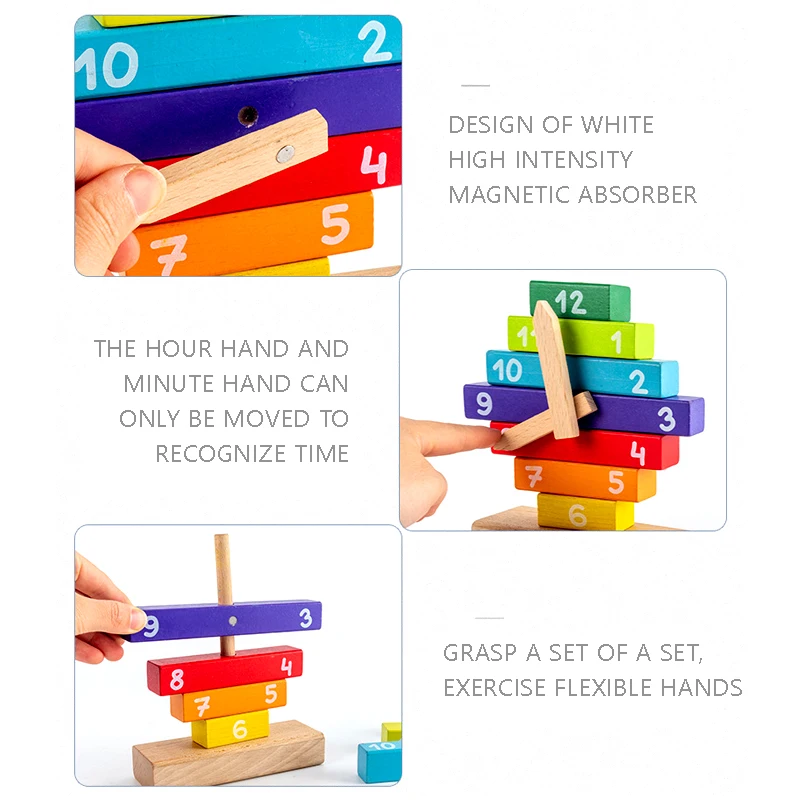 Строительные блоки часы для детского сада учебные пособия по методу Монтессори