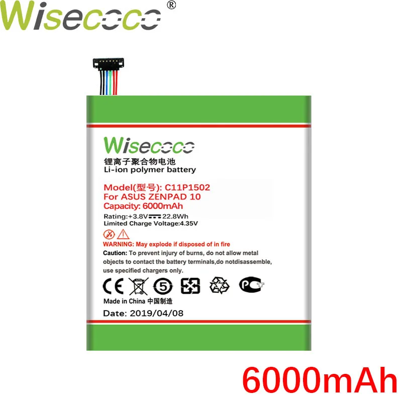 WISECOCO 6000mAh C11P1502 Battery For ASUS ZenPad 10 Z300C Z300CL Z300CG Latest Production High Quality Battery+Tracking Number