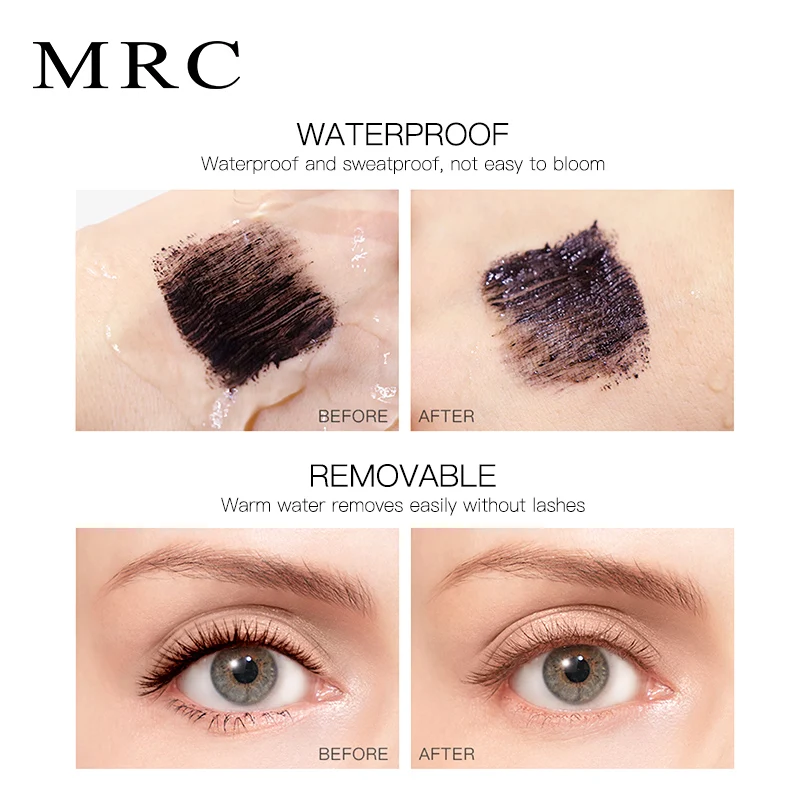 Водостойкая тушь для ресниц MRC 3d наращивания черная густая длинная завивка
