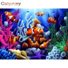 GATYZTORY 40x5 0 см краска по номерам для взрослых морских животных DIY масляная краска по номерам на холсте Львы настенное искусство домашний декор