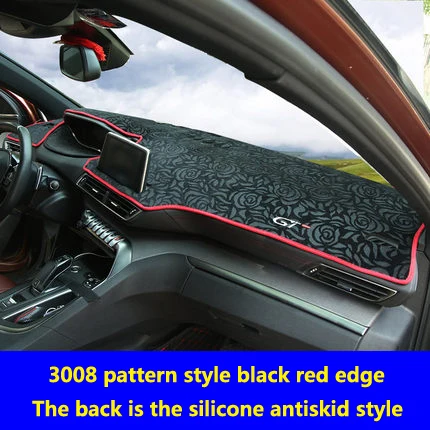 pattern of black red Коврик для приборной панели автомобиля рабочая станция затенения ковра подходит для ≥geot3008 3008gt метр mesa постельное белье коврик для автомобиля моделирование ковра - Название цвета: pattern of black red