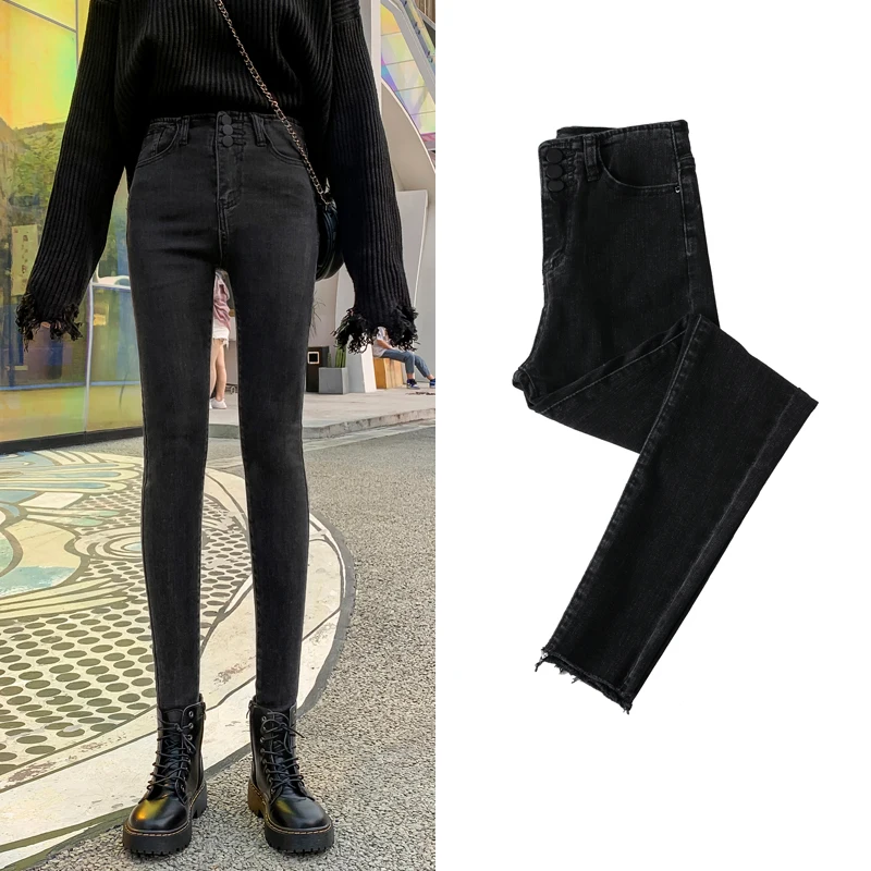 

Women mom Skinny Stretch Jeans blue black Cotton female boyfriend Jeans High Waist Casual washed mom denim pencil pants