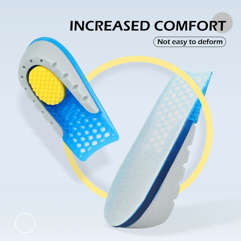 

Bangni Inner Heightened Insole Height Increase TPE Jelly Gel Half Shoes Pad Invisible Massaging Feet 1-3cm Lift For Men Women