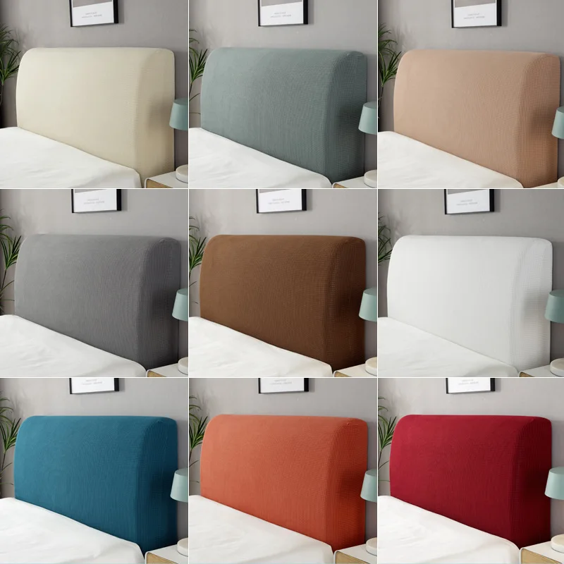 

All Inclusive Headboard Cover Thick Polar Fleece Bed Head Cover Solid Bedhead Cover Elastic Bed Back Protector Bedside Cover