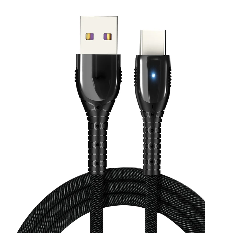 Черный 5А usb type C кабель супер быстрая зарядка для huawei p30 samsung s9 S10 Xiaomi Redmi note 7 телефон USB-C зарядное устройство Шнур для зарядки данных - Цвет: Черный