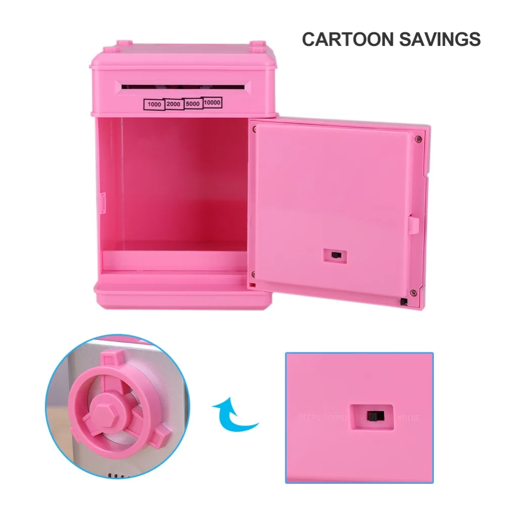 

Electronic Piggy Bank ATM Password Money Box Cash Coins Saving Box ATM Bank Automatic Safe Box Deposit Banknote for Children Kid