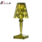 Цветной хрустальный светильник для отеля, светодиодный Аккумуляторный Настольный светильник, беспроводной, для ресторана, бара, отеля, акриловый, Хрустальный художественный светильник