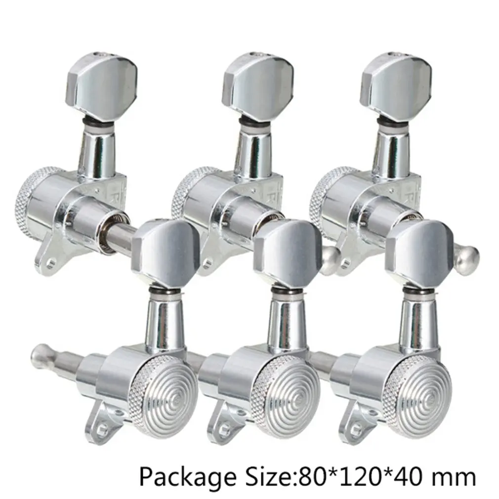Metal Locking Tuners Guitar Machine Heads Tuning Pegs Keys 6R Chrome Small Button for Electric | Спорт и развлечения