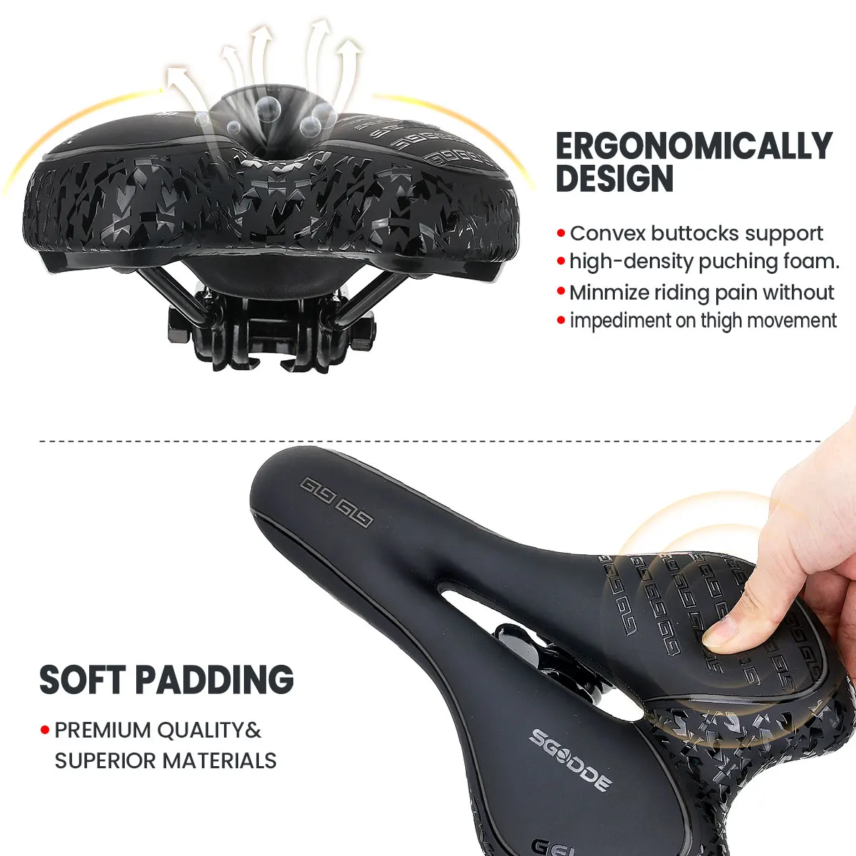 

Men Mountain Bike Saddles Extra Soft Bicycle Hollow Saddle Cushion PU leather Light Carbon Steel Bike Seat Bicycle Accessories