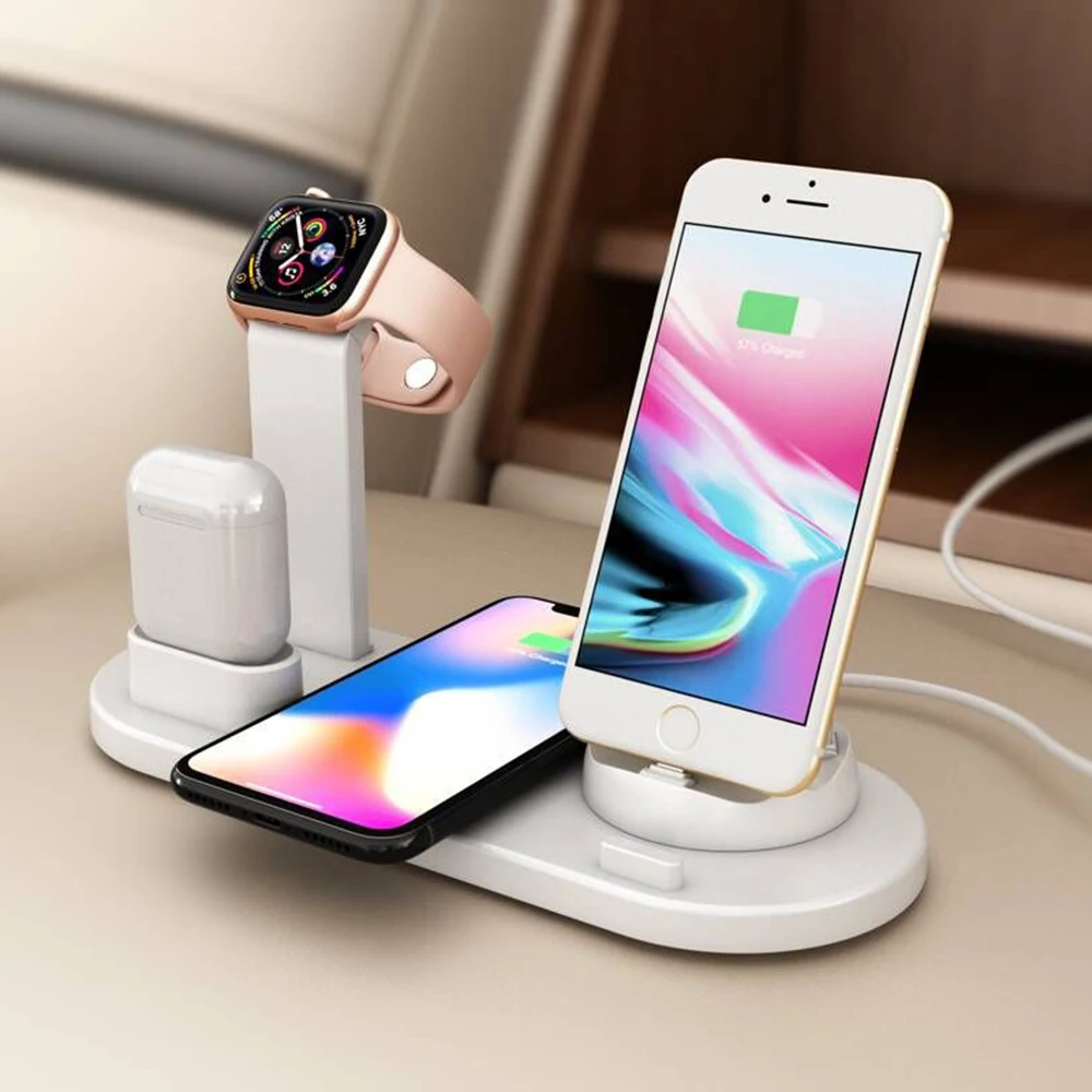 10 Вт Qi Беспроводное зарядное устройство для Iphone X XS XR 8 Plus 3 в 1 быстрая зарядка Apple