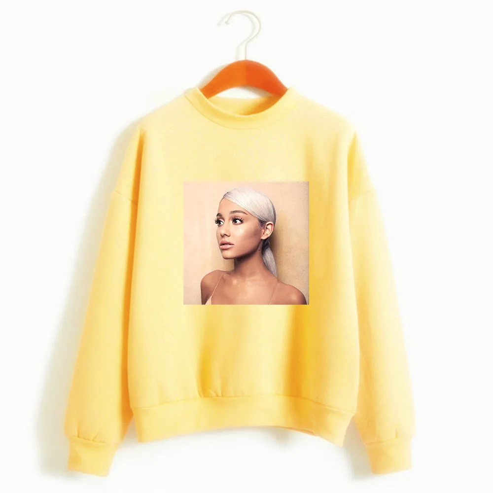 

NEW Women sweatshirt Ariana Grande ins photo No Tears Left To Cry Fan Merch Christmas gift no hat Pullover Sweetener Thank UNext
