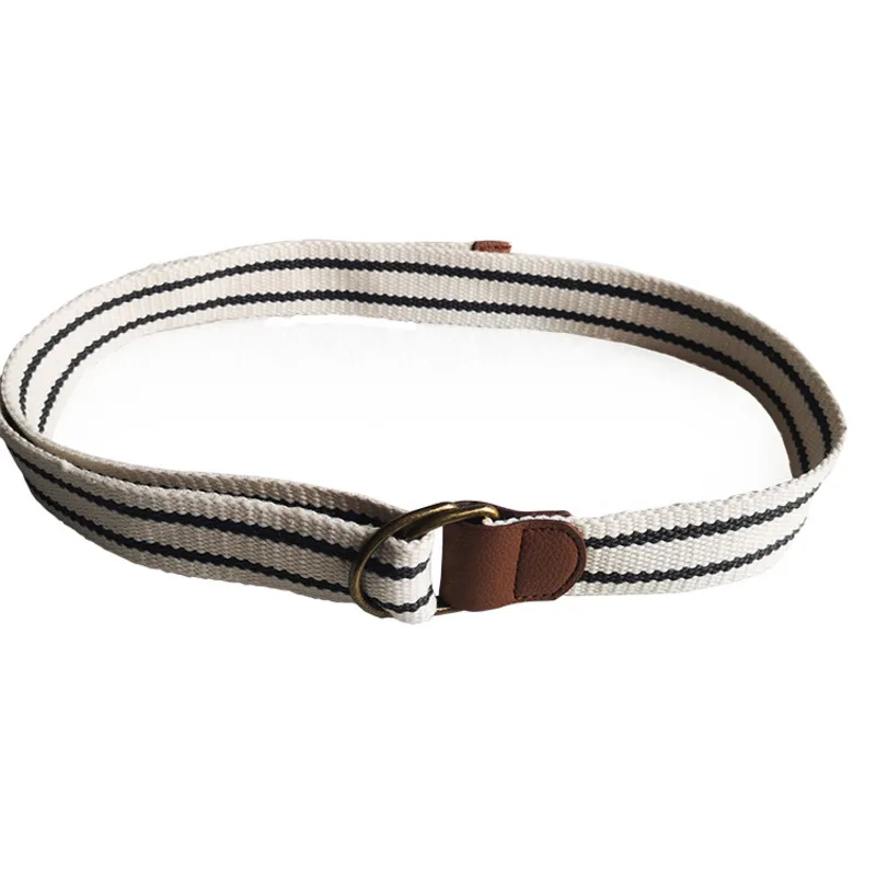 

Unisex Belt Double Loop Canvas Belt Men And Women Students Lovers Waistband Metal Buckle Casual Belt For Women