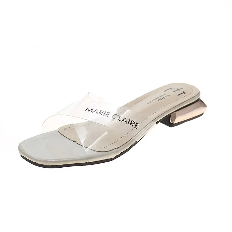 

Slippers Waichuan female fashion wild mesh with small red cross with thick transparent 2021 summer new sandals tide