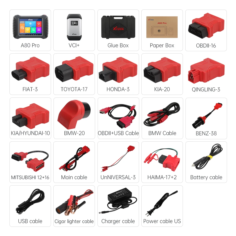 XTOOL A80 PRO Full system Diagnostic tool Auto key programmer ECU coding odometer adjustment OBD2 EEPROM Adapter Free update NEW |