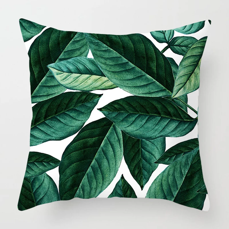 Наволочка в простом стиле с изображением тропических фруктов кактусов подушка