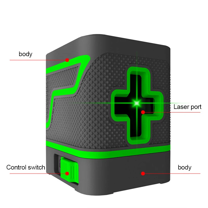 

Лазерный уровень, портативный нивелир с 2 вертикальными и горизонтальными линиями зеленого цвета, самонивелирующийся, несколько линий