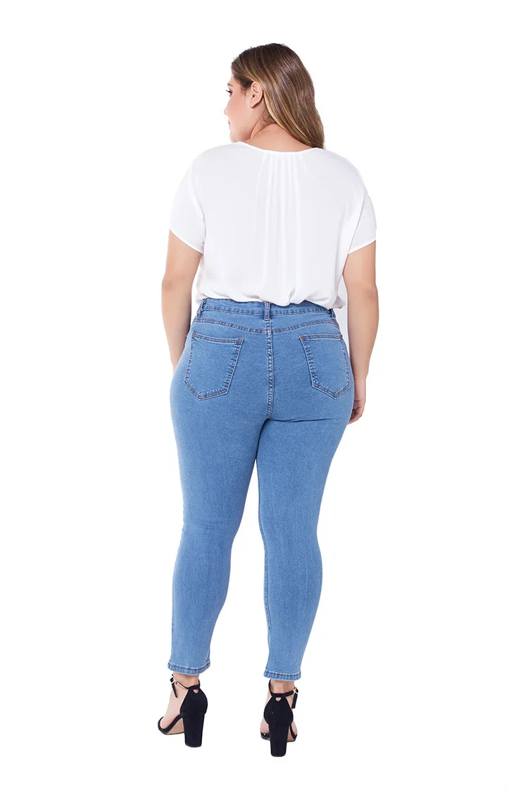 

Large size European and American cowboy pants, elastic washing, body repair, women's jeans High Waist Jeans Street Style