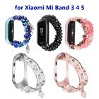 Ремешок для часов xiaomi Mi band 6, 5, эластичный, с бусинами