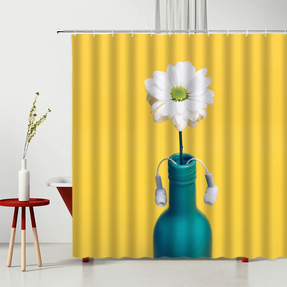 Весенние шторы для душа с цветами украшение ванны из чистой белой текстуры