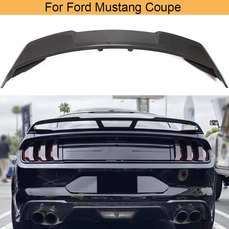

Car Rear Trunk Spoiler Wing For Ford Mustang Coupe 2015 - 2019 Rear Trunk Boot Lip Wing Spoiler Carbon Fiber / ABS Glossy Black