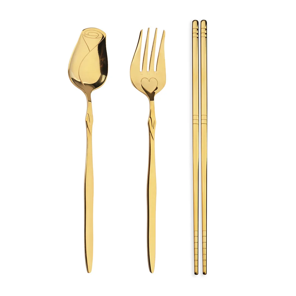 

Portable Creative Cutlery Chopsticks Forks Spoons with Transparent Cover Washable Travel Tableware