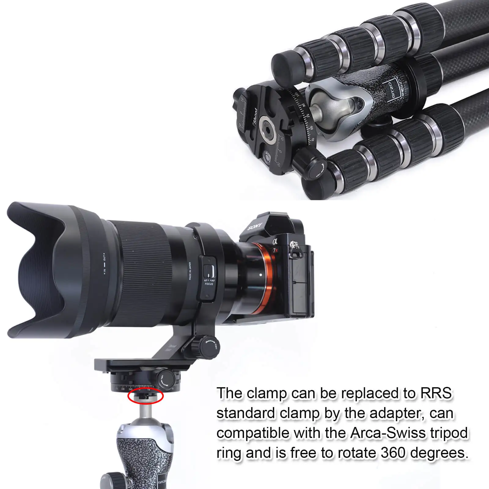 Arca Swiss быстросъемный зажим конвертер адаптер для штатива шаровой головки Gitzo 82TQD