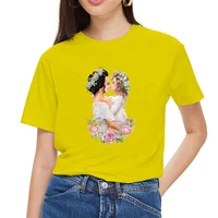mumou super mom t shirt women top daughter beauty t shirts love yellow top six colors flower princess summer fashion tshirt
