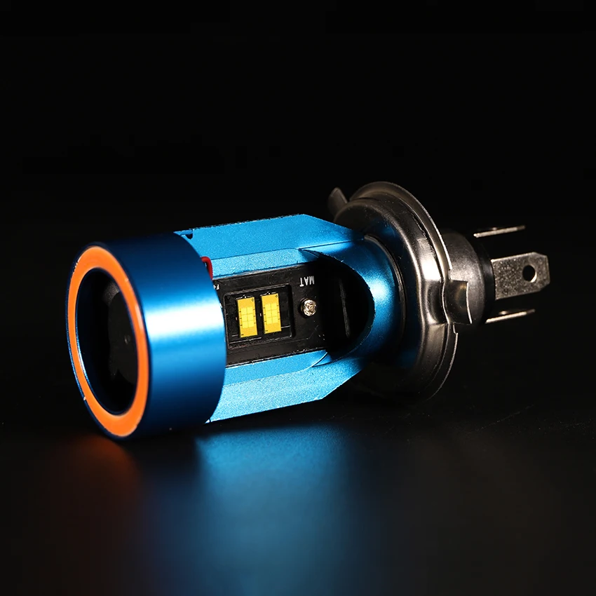 

H4 Led Motorcycle Headlight 12V 24V HS1 LED CSP Moto Bulbs 25W Super Bright White Motorbike Head Lamp Scooter with Angel Eyes