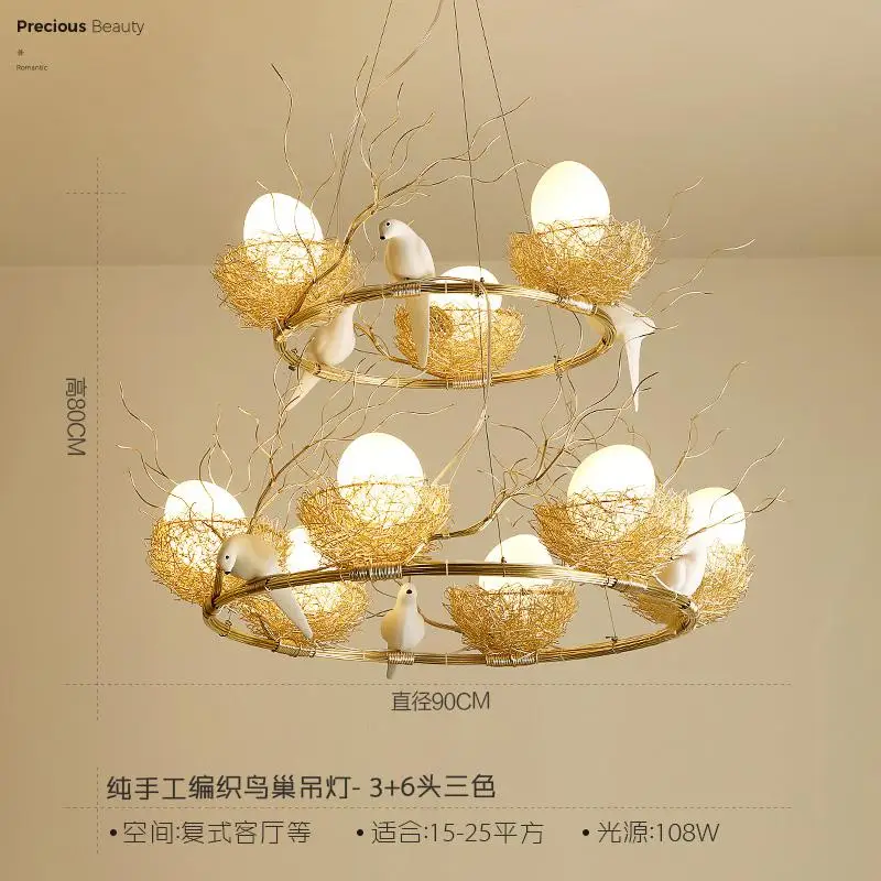 Современное освещение люстры для Золотого птичьего гнезда столовой Lustre de cristal люстры подвесные потолочные светильники - Цвет абажура: Model F
