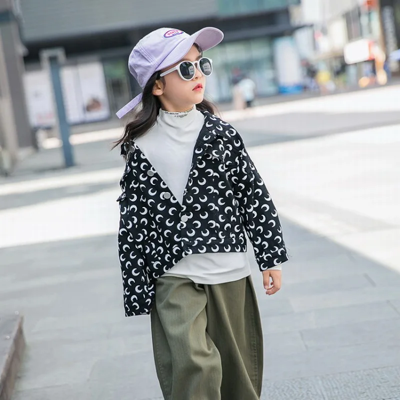 Коллекция 2019 года модное осеннее пальто луна верхняя одежда для девочек черное